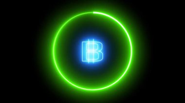 Parlayan neon bitcoin simgesi karanlığa doğru yayılıyor, parlak çizgileri kripto para biriminin arkasındaki gücü ve yeniliği vurguluyor, dijital finans dünyasında cesur bir açıklama yapıyor.