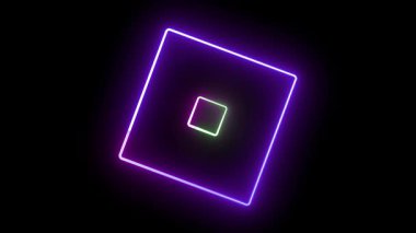 Parlayan neon karenin modern animasyonu daha küçük bir iç kareye sahip. Teknoloji tanıtımları, dijital sanat veya gelecek tasarım temaları için mükemmel..