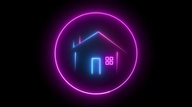 Büyüleyici kulübe parlak mavi bir çizgide şekil alır, kırsal sıcaklığı parlak, modern neon estetik ile birleştirir..