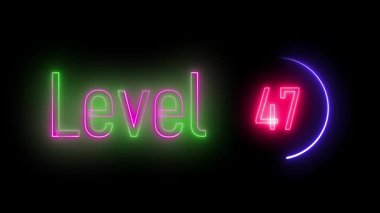 Neon ekranda 47. seviye parlak bir halka var. Yaratıcı görseller, işaretler ve geleceksel arayüzler için cesur bir kavram.