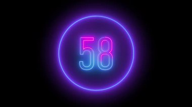 Sayısal sanat eserleri, UI tasarımı ve görsel hikaye anlatımı için yuvarlak hatlı yüksek etkili illüstrasyonla 58 numaralı parlak neon..