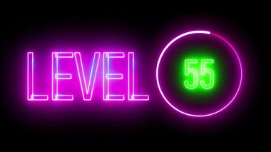 Yuvarlak hatlarıyla Neon tarzı 55. Geri sayım ekranları, seviye göstergeleri veya temalı görseller için göz alıcı tasarım.