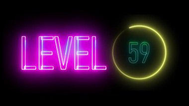 Yuvarlak kenarlı koyu neon seviyesi 59 'da parla. Oyun ekranları, yayın örtüleri ve dijital sanat için kalın tasarım ögesi.