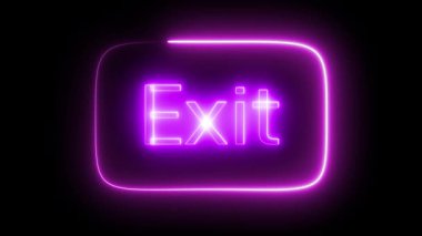 Parlayan neon bir tabela. Koyu bir arkaplan karşısında parlak mor bir renkle 