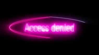 Parlayan neon ışığı koyu renk tuval üzerinde parlak mor renkte reddedildi. Giriş ekranları, kısıtlı içerik ve teknolojik arayüzler için dinamik ve göz alıcı tasarım.