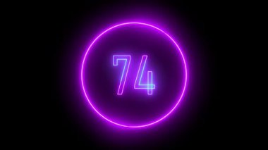 Parlayan sayılı animasyon. Fütürist görseller, skor tablosu ekranları ve teknolojik arayüzler için canlı neon biçimi.