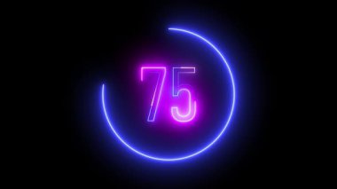 Canlandırılmış neon sayılar. Dijital içerik, hareket grafikleri ve geçmişe dönük tasarımlar için pürüzsüz parlayan sayım efekti.