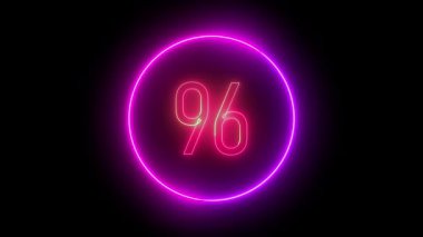 96 numara, hareketli dairesiyle canlı neon. Modern görsel efektler ve dijital sanat için dinamik parlayan animasyon.