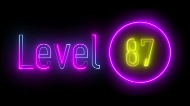 Canlı mavi ve menekşe mavisi. Parlak dairesel çizgili 87 neon tabela. Yüksek enerjili oyun görselleri, dijital animasyon ve gelecekteki kullanıcı arayüzü tasarımları için ideal.