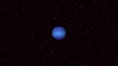 Neptün, etrafındaki yıldızlarla birlikte uzayın engin karanlığında parlıyordu. Astronomi görsel ve bilimsel içerik için mükemmel.