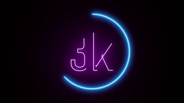 Animasyon 3k alfabe logosu pırıl pırıl bir mavi daireye yerleştirilmiş, markalaşma, sosyal medya tanıtımı ve fütüristik logo animasyon videoları için mükemmel..