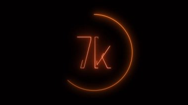 Merkezinde cesur '7K' logosu bulunan animasyon dairesi, kilometre taşı kutlama videoları, dijital markalaşma animasyonları ve gelecekteki içerik tanıtımları için mükemmel..