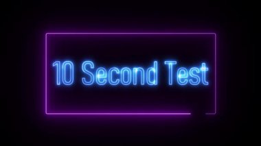Canlı neon metin efekti '10 saniye metin' koyu bir arkaplan üzerinde parlak renkler, geri sayımlar, kısa video tanıtımları ve modern hareket grafikleri için mükemmel.