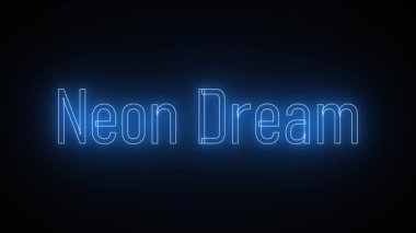 Animasyon renkli neon metin okuma 'neon rüya' koyu bir arka planda canlı, rüya gibi düzenlemeler için mükemmel, estetik tanıtımlar, ve retro-esinlenmiş görsel içerik.