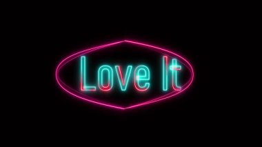 Karanlık bir arkaplanda yüzen ruhani 'Love It' metni video içeriği, mistik düzenlemeler ve hareket grafiklerindeki fantezi dünyaları için ideal..