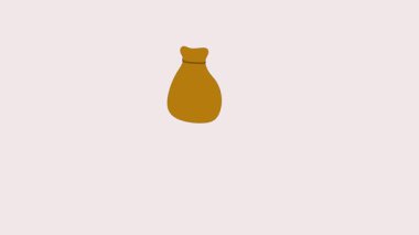 Para çantası ve dolar madeni para animasyonu akıllı yatırımı, bütçe planlamasını ve finansal büyümeyi temsil ediyor..