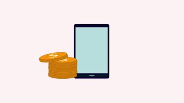 Para ve istatistik çubuklarıyla akıllı telefon aygıtı tasviri, dijital finans, mobil ödemeler ve büyüme için mali veri analizini sembolize ediyor.