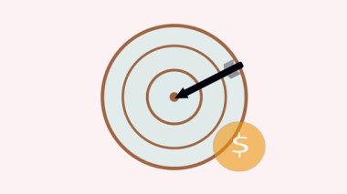 Dolar sembollü bir hedefin tasviri, finansal hedefleri, zenginlik inşasını ve modern ekonomide mali başarı arayışını temsil ediyor..