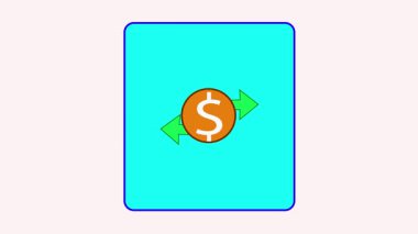 Merkezinde bir dolar sembolü bulunan, değiş tokuş ya da işlemleri gösteren oklu bir belgeyi tasvir eden soyut bir çizim. Arkaplan açık mavi ve zıt yeşil oklar.