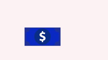 Güvenlik kalkanı, mavi nakit desteleri ve yeşil kontrol işaretli yaratıcı finans ve yatırım animasyonu, iş ve fintech projeleri için ideal.