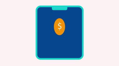 Bir tablet ekranda dijital ödeme arayüzü çizimi, fintech, bankacılık ve ödeme sistemleri için cesur bir dolar işareti ile finansal bir belge sergileniyor.