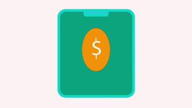 Tablet ekranda gösterilen dolar sikkesi, finans ve teknoloji videoları için modern ödemeleri, dijital cüzdanları ve mobil bankacılık çözümlerini sembolize ediyor.