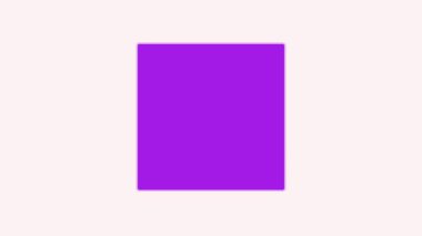 Ortasında beyaz harf haçı olan mor bir kareye sahip minimalist tasarım, geometrik çizgi aksanıyla hafif bir arkaplanda yer alır..