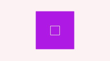 Merkezinde beyaz artı işareti olan bir menekşe karesinin basit ama çarpıcı video sunumu, genişlemeyi, ilerlemeyi veya sağlığı temsil etmek için mükemmel..