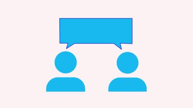 Konuşma baloncuklarıyla iki kişilik bir sohbet. Görsel hikaye anlatma, diyalog ve etkileşimli içerik için hareket tasarımı.