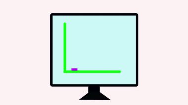 Finansal istatistik çubukları ve dolar sikkeleri gösteren bilgisayar. Veri analizi, iş büyümesi ve ekonomik başarıyı gösteren hareketli grafikler.