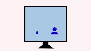 Bilgisayar ekranındaki konuşma baloncuklarıyla iki kişilik bir sohbet. Dijital tasarımda iletişimi, diyaloğu ve etkileşimleri görselleştirmek için hareket grafikleri.