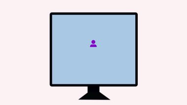 İş için web simgesi belirlenmiş ofis simgesi canlandırması. Bilgisayar ekranında profesyonel tasarım, iş projeleri ve dijital markalaşma için hareket grafikleri.