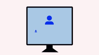 İş için web simgesi olan animasyon ofis simgeleri. Bilgisayar ekranında profesyonel projeler, ui / ux ve dijital markalaşma için yaratıcı hareket tasarımı.