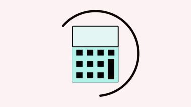 Düğmeli hesap makinesi animasyonu. İş hesaplamalarını, finansal verileri ve matematiksel işlemleri görselleştirmek için hareket tasarımı.