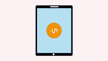 Ekommerce uygulamalı animasyon akıllı telefon. Yaratıcı animasyon yoluyla mobil alışveriş, ecommerce işlemleri ve dijital perakende deneyimleri gösteriliyor.