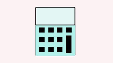 Hesap makinesindeki bozuk para animasyonu. Finansal işlemleri, iş hesaplamalarını ve dijital finansmanı dinamik hareket grafiğinde görselleştirmek.