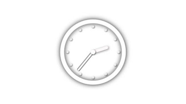 Soyut analog saat animasyonu. Beyaz arka planda hareket eden oklar modern bir görüntüyü gösterirken gösterişli, minimalist bir tasarım..
