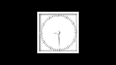 Hızlı saat animasyon döngüsü. Dinamik zaman tabanlı görseller için hızlandırılmış saat, dakika ve saniyelik hareketler..