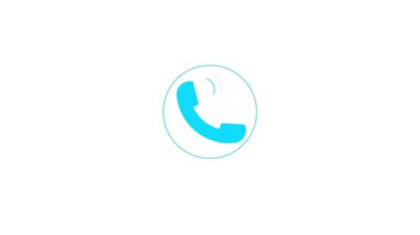 Cep telefonu arama ikonu animasyonu. Dijital arayüzler, uygulama tasarımı veya teknisyen videolar için kusursuz döngü içinde akıllı telefon sembolü çalmak.