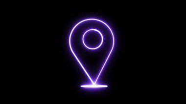 Canlı konum simgesi döngüsü. Navigasyon uygulamaları, harita arayüzleri ya da dijital hareket grafikleri için beyaz arkaplanda minimal GPS pin sembolü.