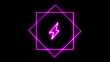 Canlı şarj edilmiş mor renkli bir batarya ikonu. Güç yönetimi, uygulamalar veya gelecekteki arayüzler için karanlık arkaplan üzerinde canlı neon renk döngüsü.