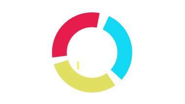 Pasta grafiği ve çubuk grafiğinin renkli bilgi animasyonu. İş belgelerine ilişkin mali veriler ve analizler.