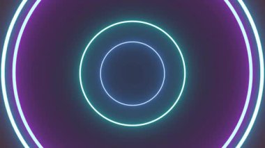 Renkli daire ışıkları düzgün döngü içinde açılıp kapanan VJ tünel animasyonu Edm görselleri, sahne arkaplanı veya dj setleri için mükemmel.