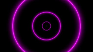 Gece kulübü görselleri, hareketli arka planlar ya da projeksiyon haritalama için mükemmel ritimli yanıp sönen parlayan daire ışıkları içeren bir tünel..