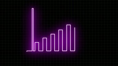 Parlayan dijital iş grafiği kâr artışını gösteriyor. Siyah zemin üzerindeki animasyon başarı oku finansal sunumlar için mükemmel.