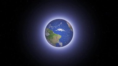 Dönen güzel dünya animasyonu. Soyut ve gerçekçi gezegen görselleştirme sunumlar, tanıtımlar veya arkaplanlar için mükemmeldir.