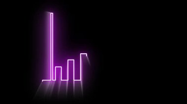 Modern dijital grafik başarı okuyla kâr artışını gösteriyor. İş ve finans videoları için parlak siyah arkaplan animasyonu ideal.