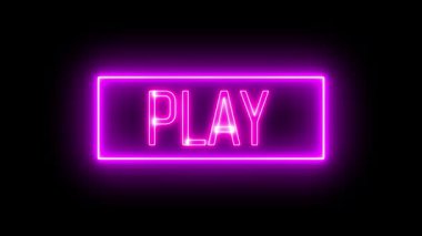 Canlandırılmış neon çalma tuşu siyah ekranda izole edildi. Görseller, video arayüzleri ve modern ui tasarım elemanları için yüksek çözünürlüklü döngü.