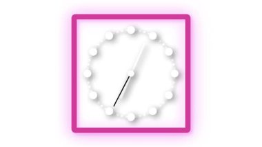 Beyaz duvar saatinin kusursuz bir animasyonu. Zamanla ilgili videolar, geri sayım sahneleri ve dijital arayüz arkaplanları için yumuşak döngü.