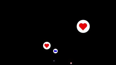 Aşk ve sembol gibi animasyonlar gerçek zamanlı sosyal medya tepkileri ve yüzen geri bildirim simgeleriyle kaplıdır.